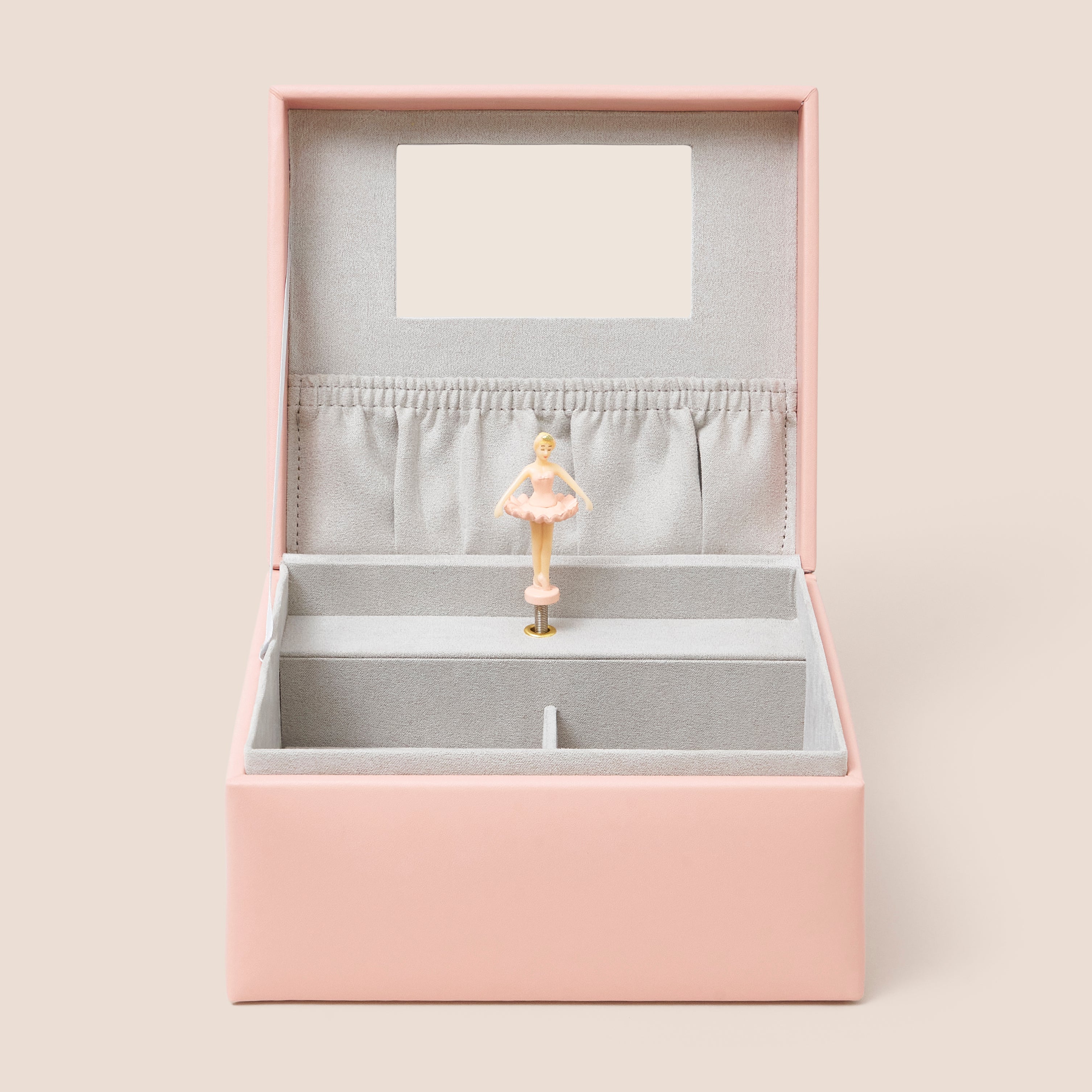 musical jewellery box in blush pink