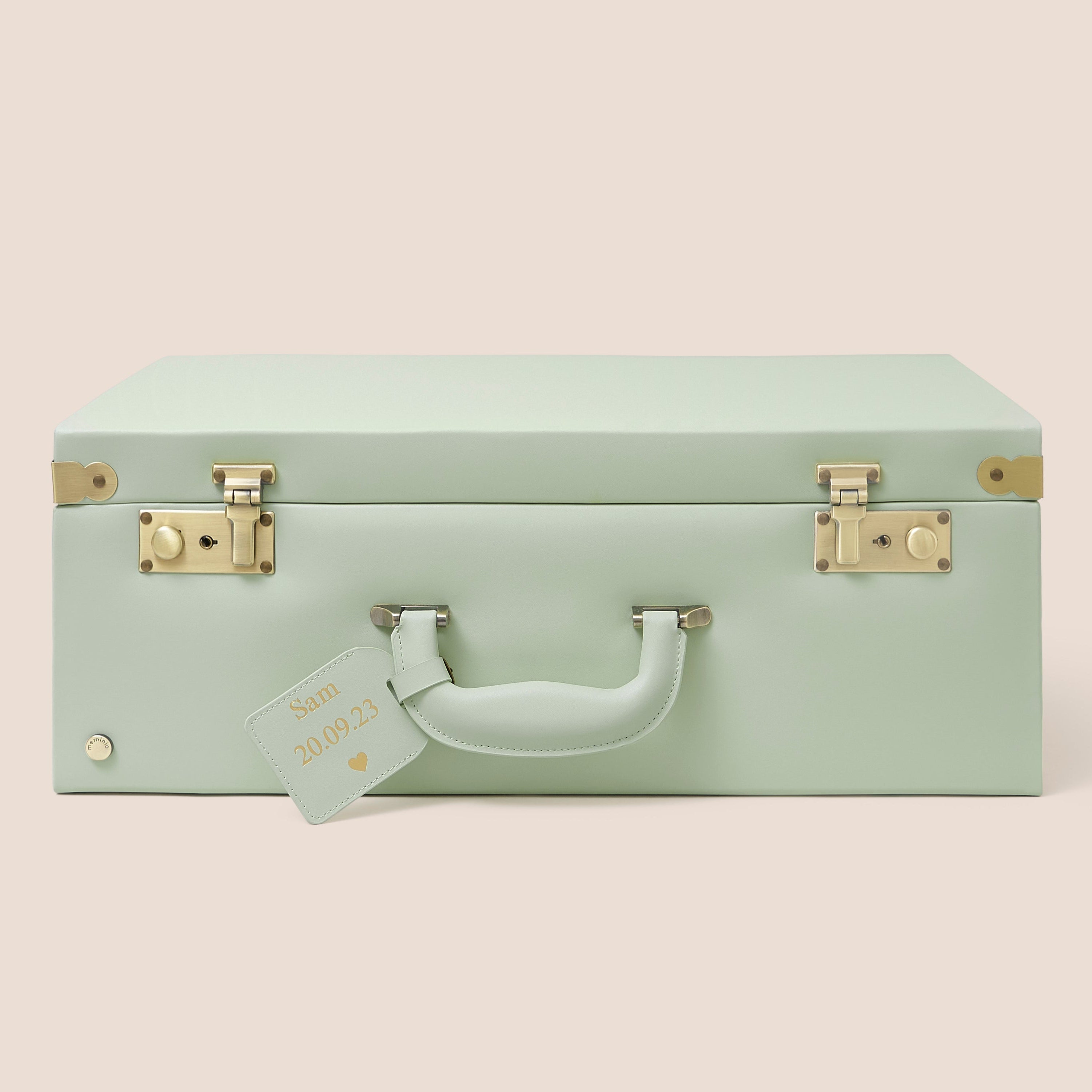 große Erinnerungsbox | Andenkenetui in Salbeigrün