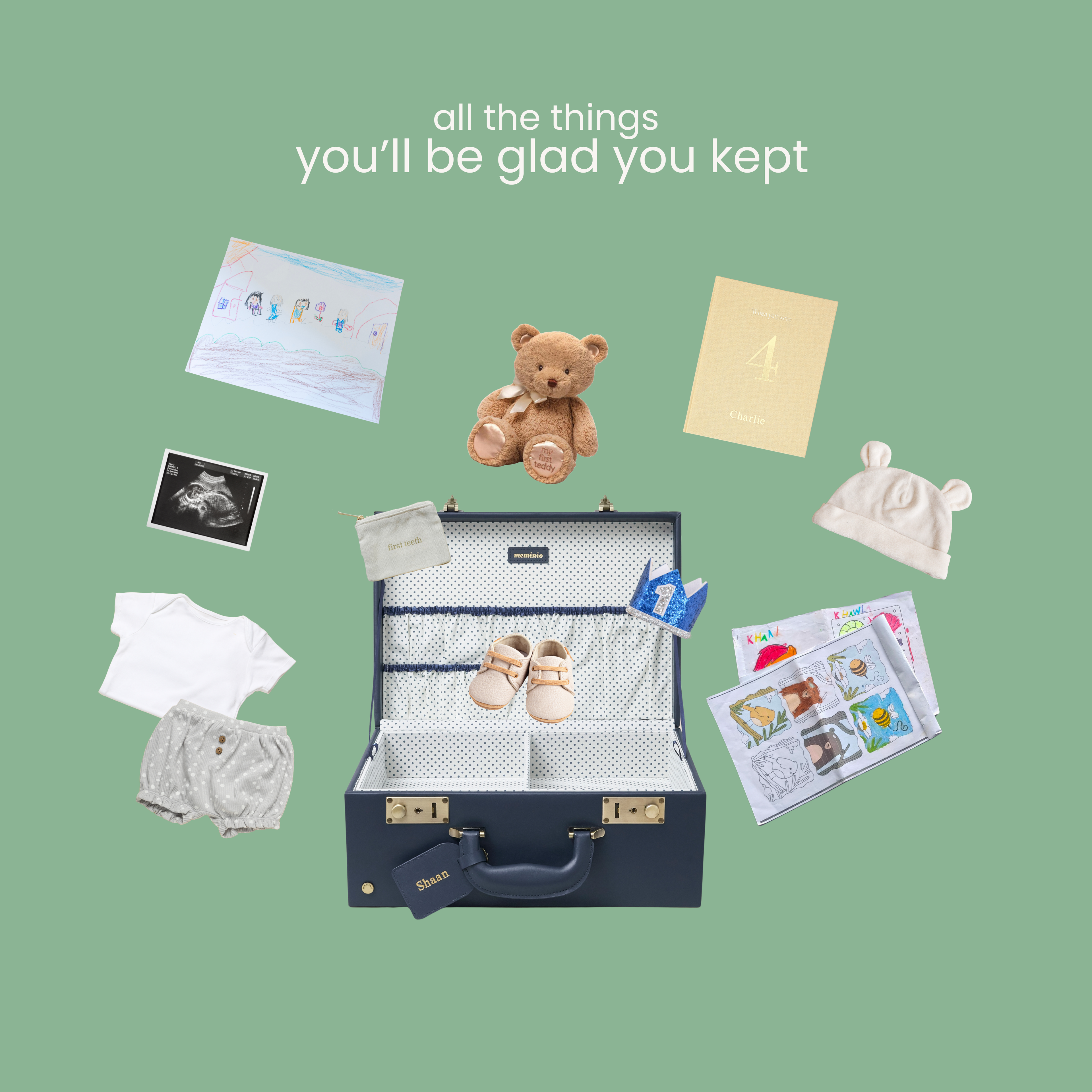 boîte à souvenirs | étui souvenir en bleu marine