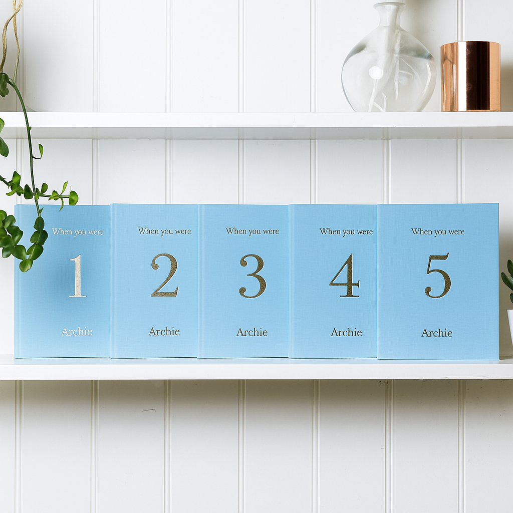 when you were the set | 6 memory books in blue