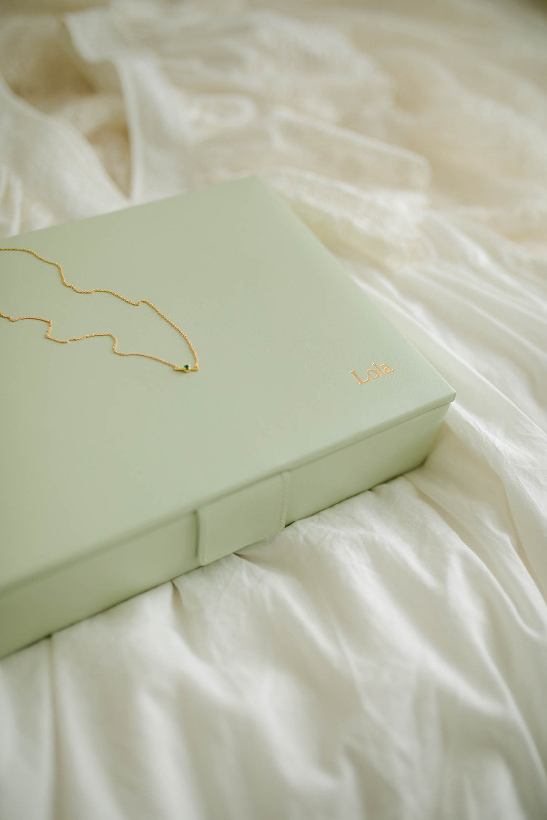 jewellery box in sage green
