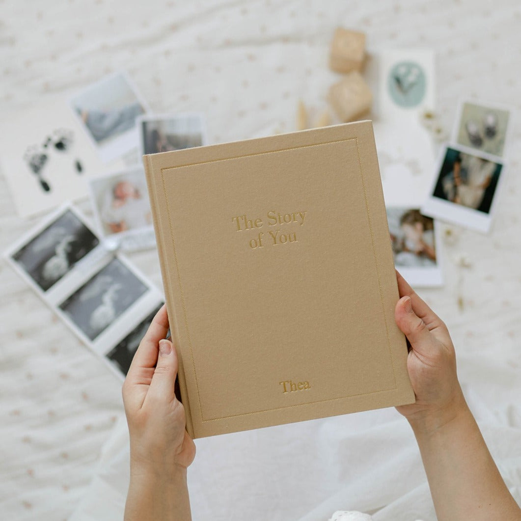 the story of you, a baby memory book in oat