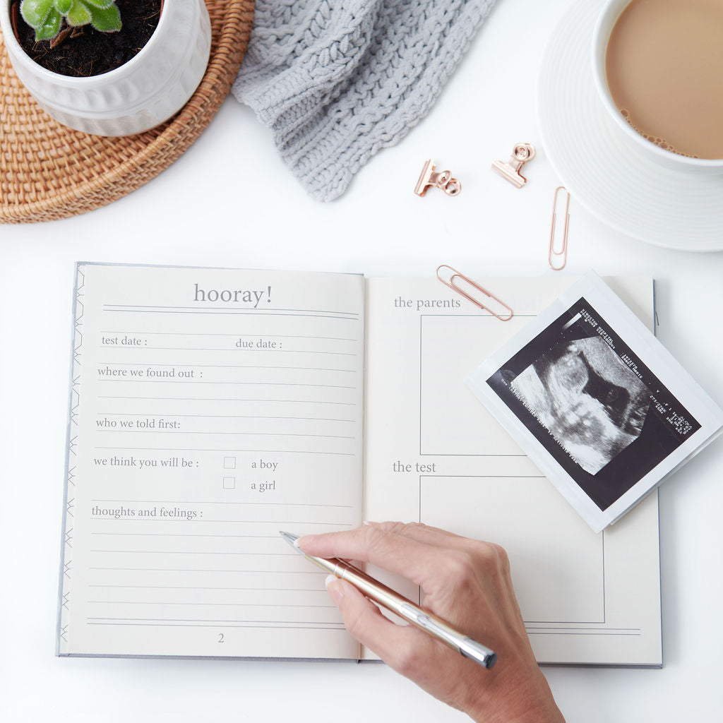 my pregnancy story in sage green, a memory book for your pregnancy journey