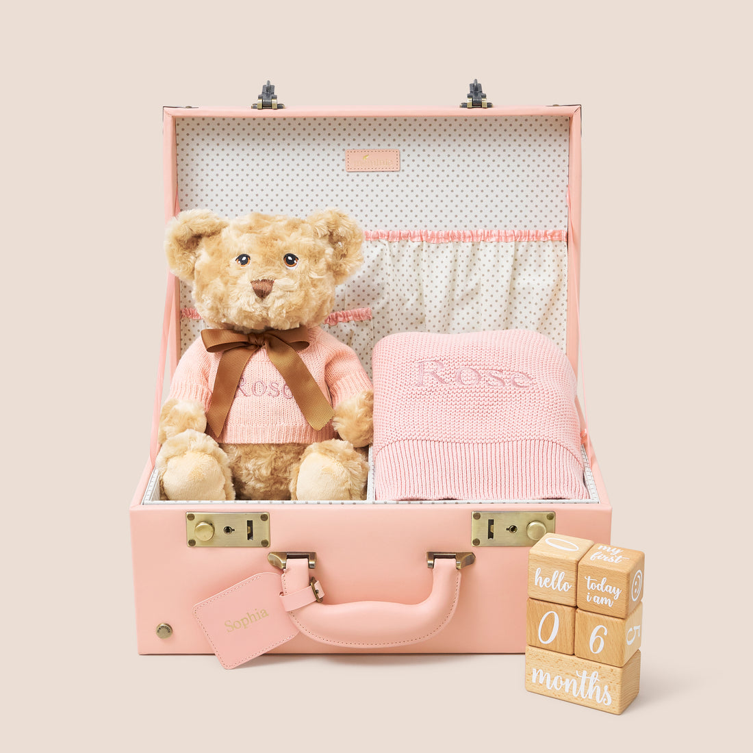 memory keepsake case x baby gifting company gift set in pink
