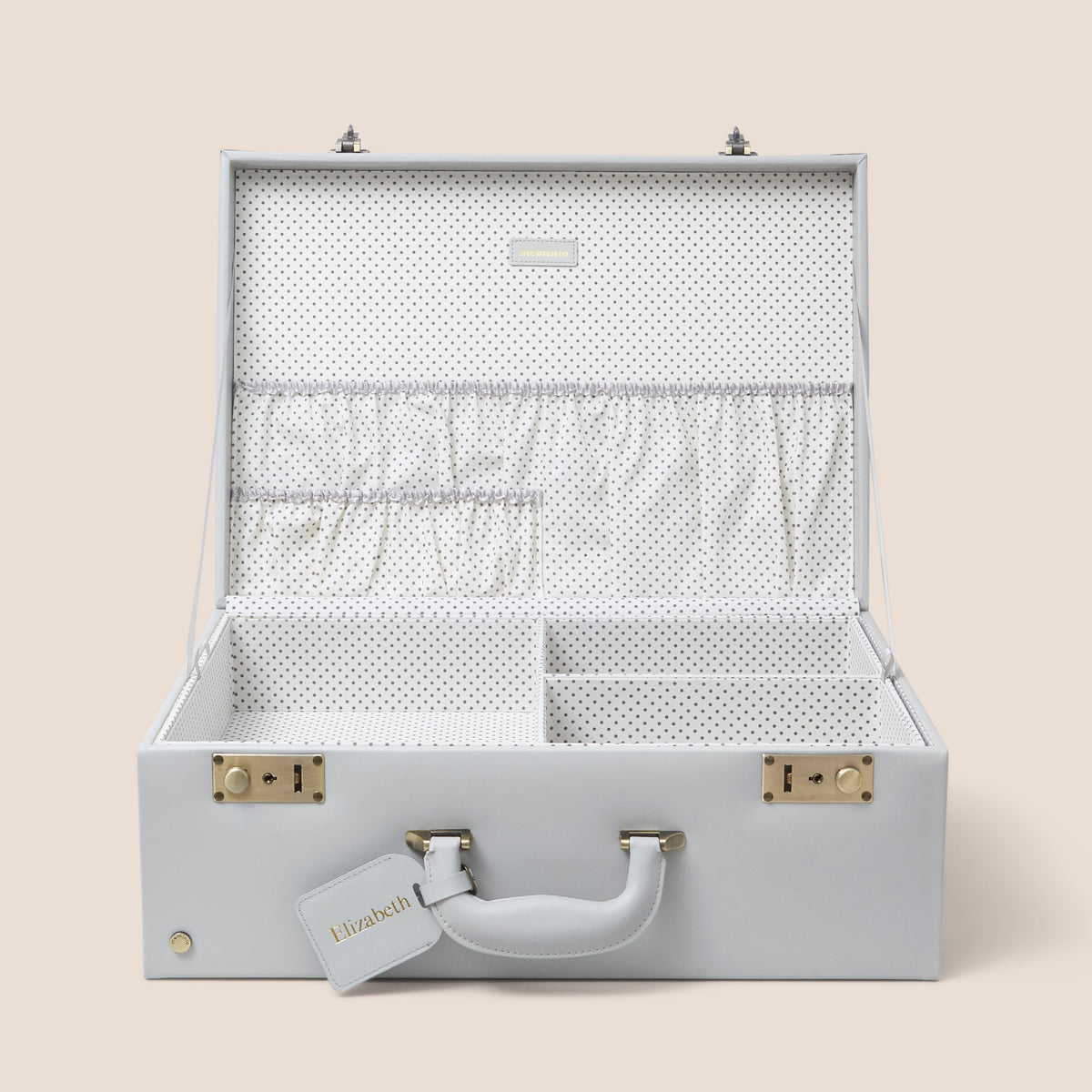 Personalised Large Keepsake Case | Memory Box | Grey | meminio