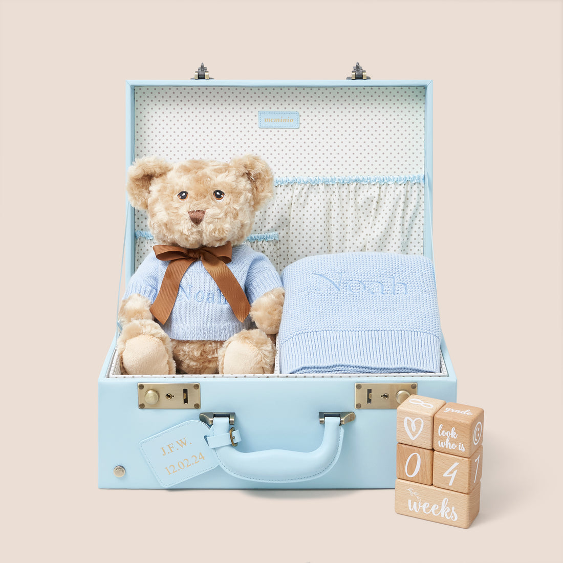 memory keepsake case x baby gifting company gift set in baby blue