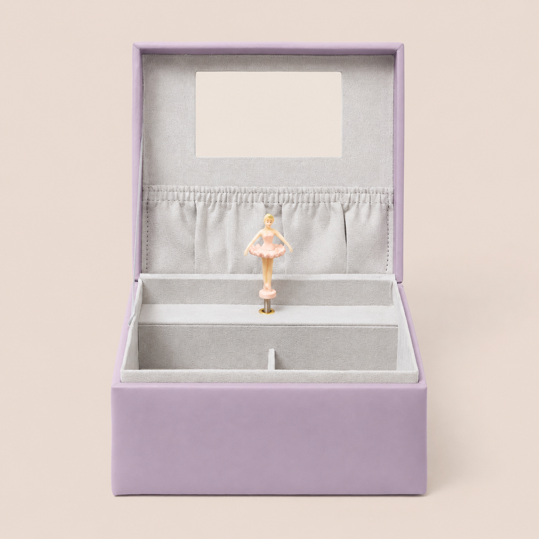 musical jewellery box in lavender purple
