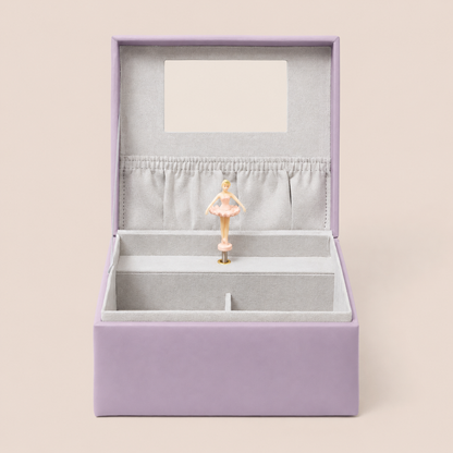 musical jewellery box in lavender purple