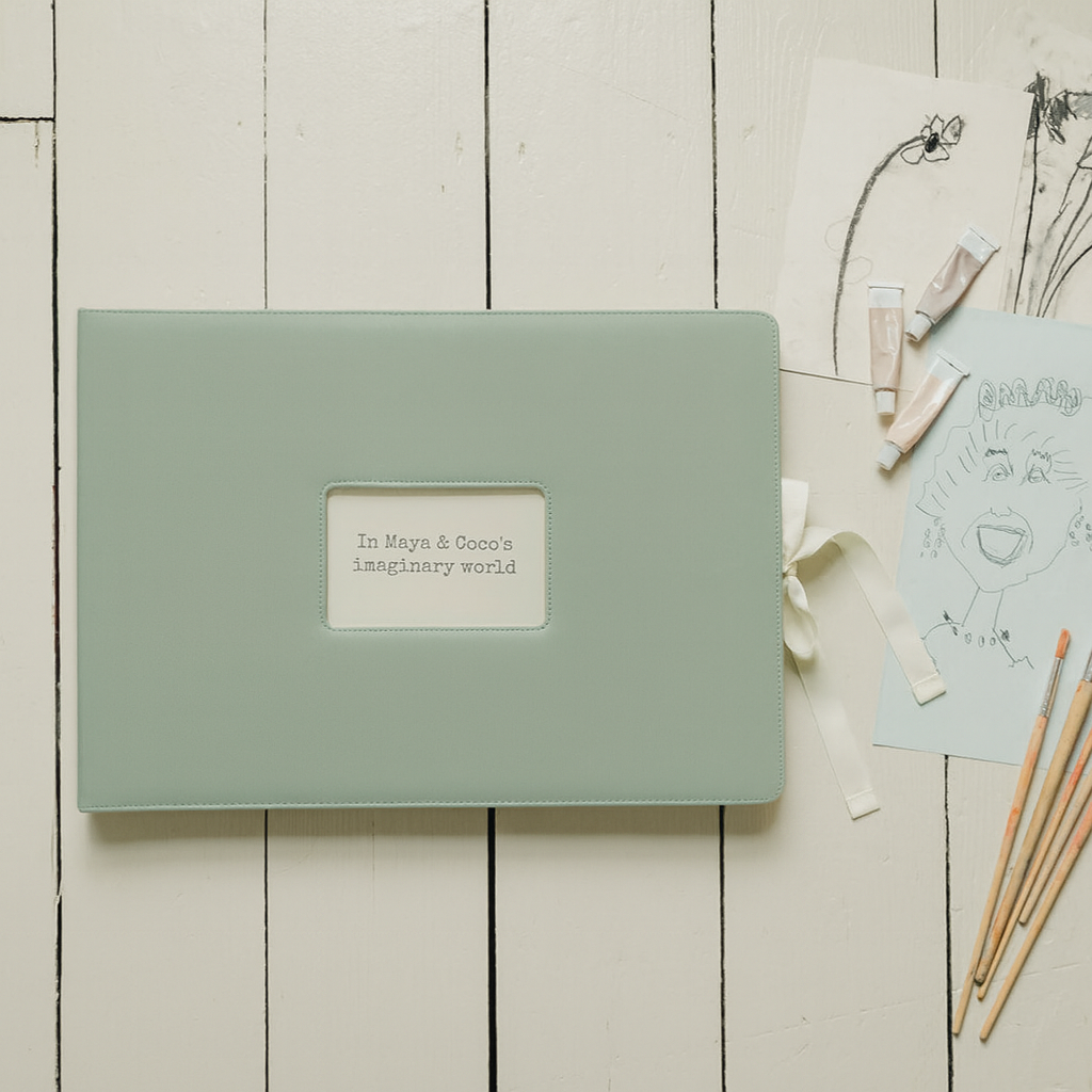 memories folder in sage green