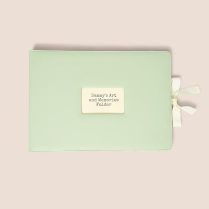 memories folder in sage green