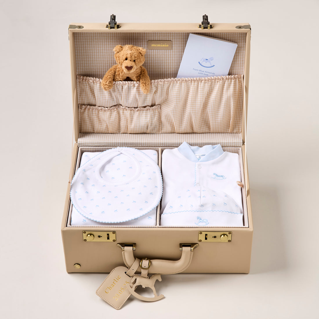 oat memory keepsake case x blue almonds gift set in blue