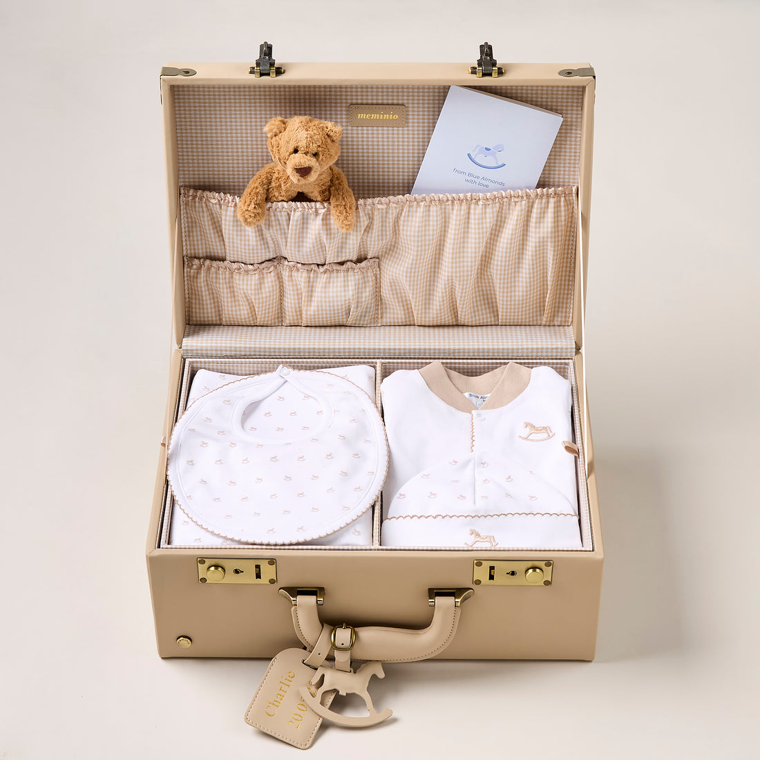 oat memory keepsake case x blue almonds gift set in beige