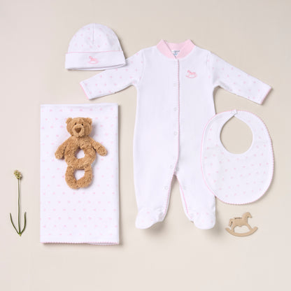 oat memory keepsake case x blue almonds gift set in pink