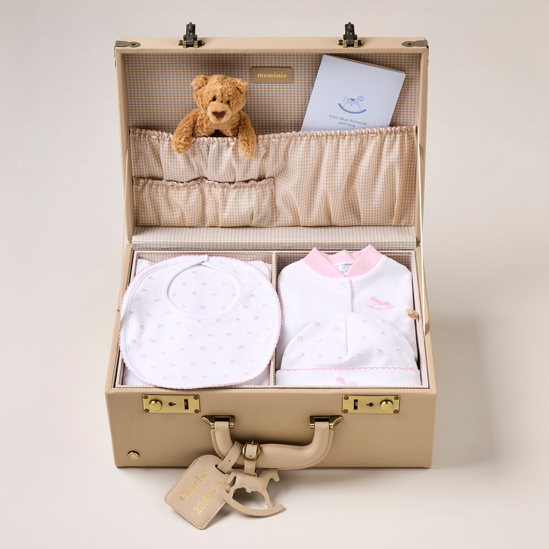 oat memory keepsake case x blue almonds gift set in pink