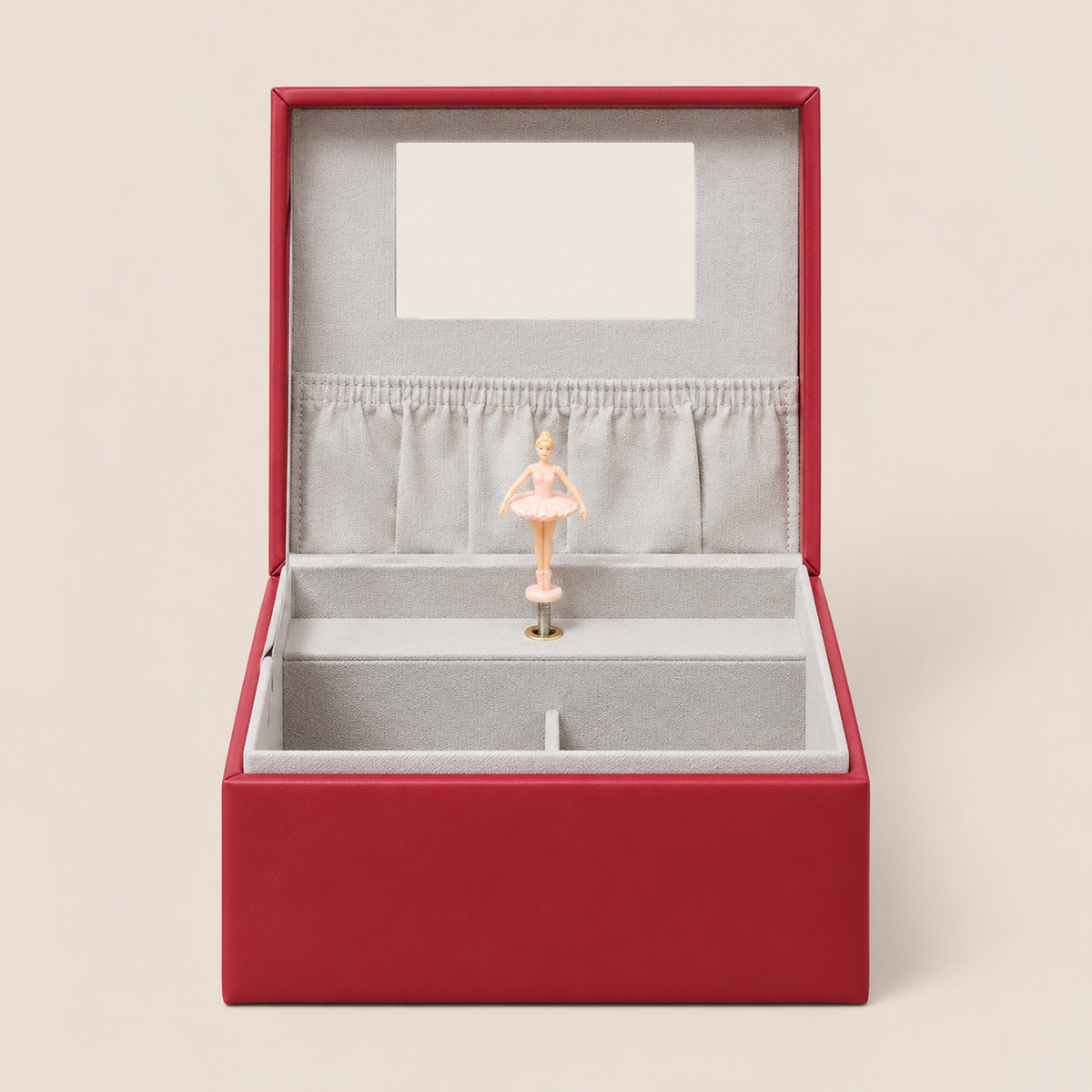 musical jewellery box in red berry