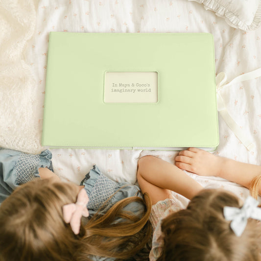 memories folder in sage green