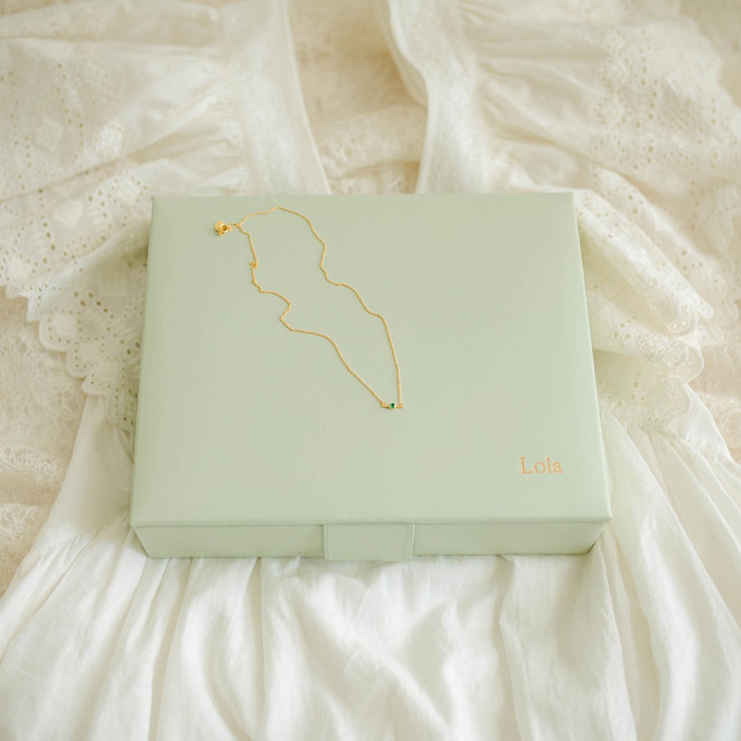 jewellery box in sage green