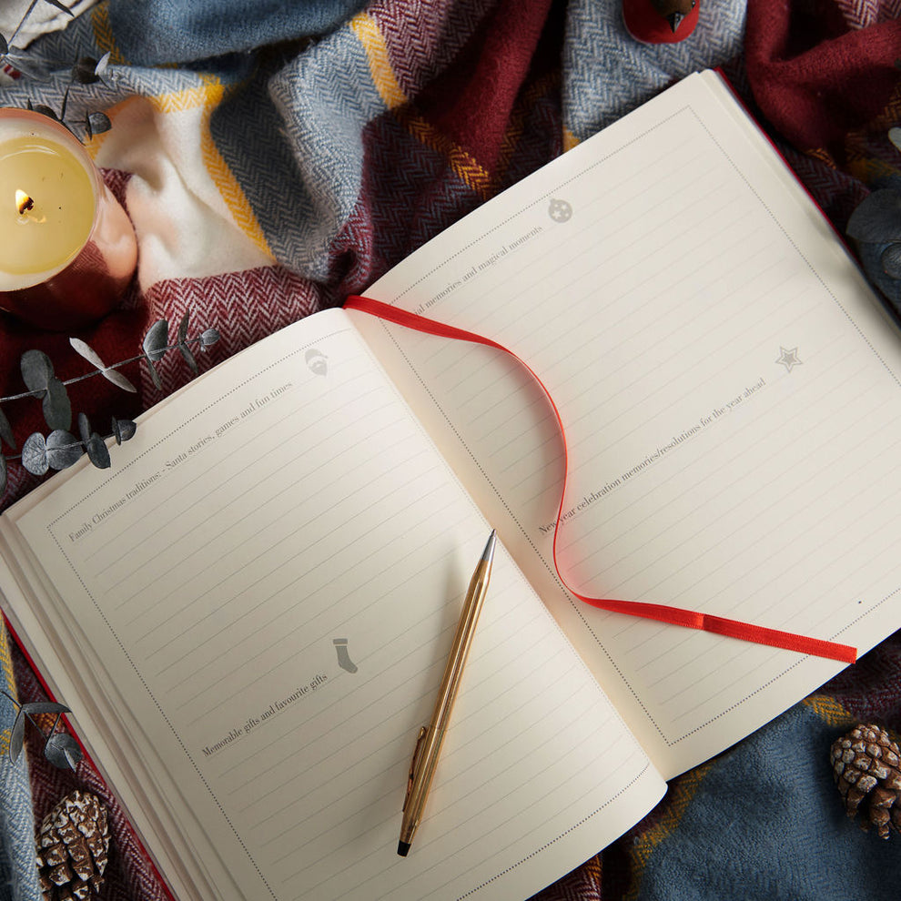 Personalised Christmas memories book Red record book meminio