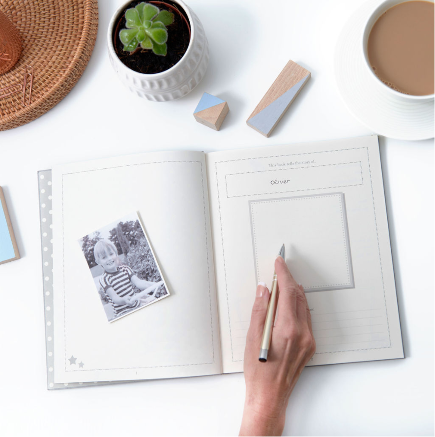 the story of you, a baby memory book in oat